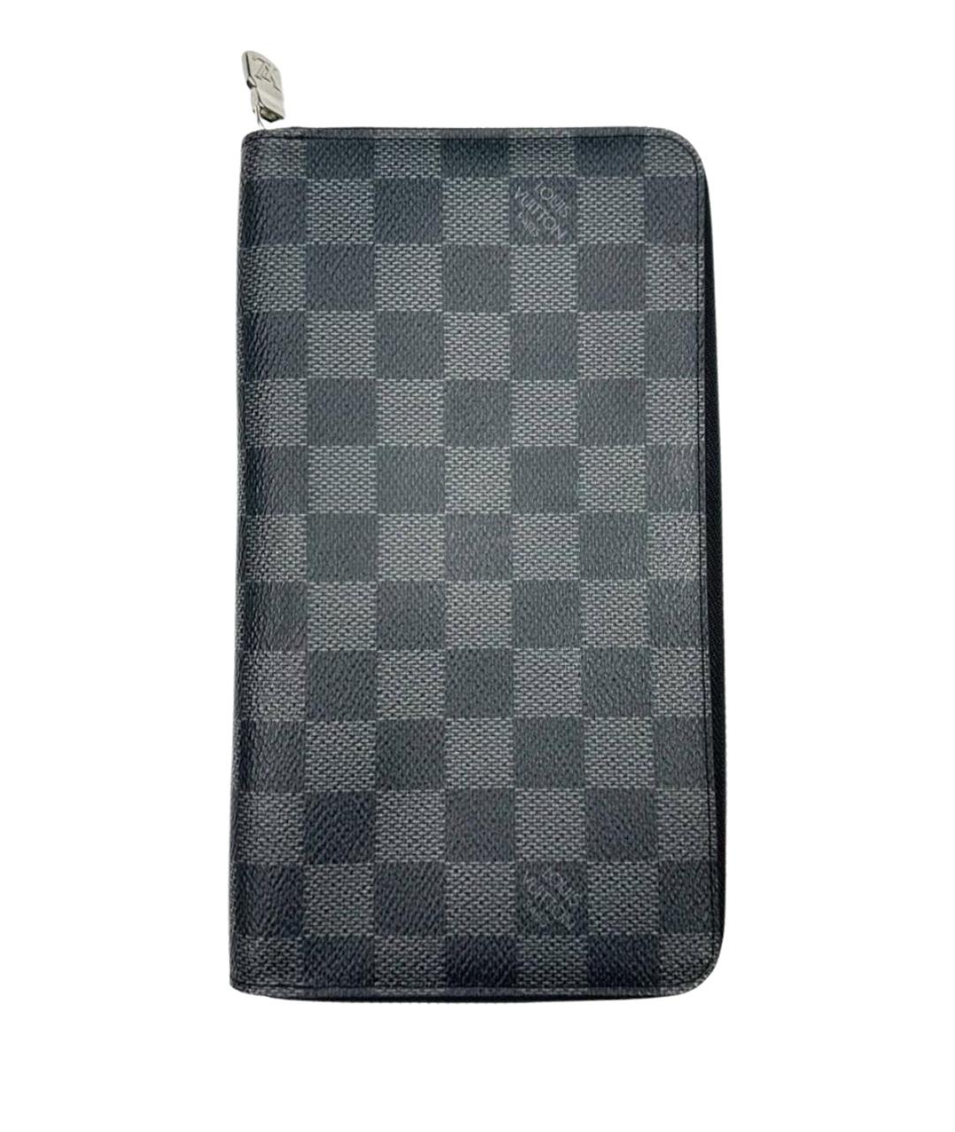 LOUIS VUITTON Антрацитовый кожаный кошелек, фото 1