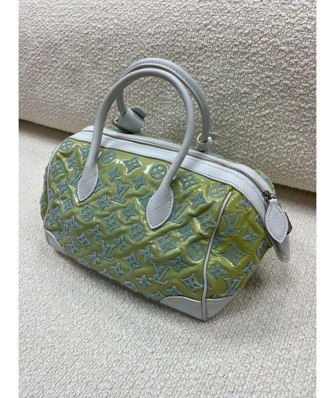 LOUIS VUITTON Зеленая кожаная сумка с короткими ручками, фото 5