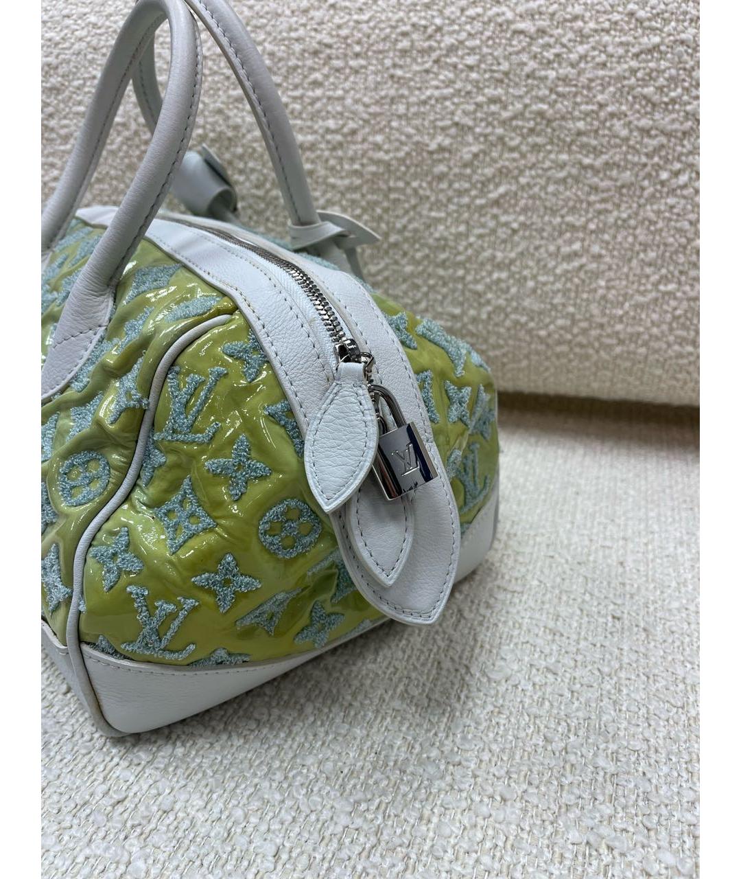 LOUIS VUITTON Зеленая кожаная сумка с короткими ручками, фото 6