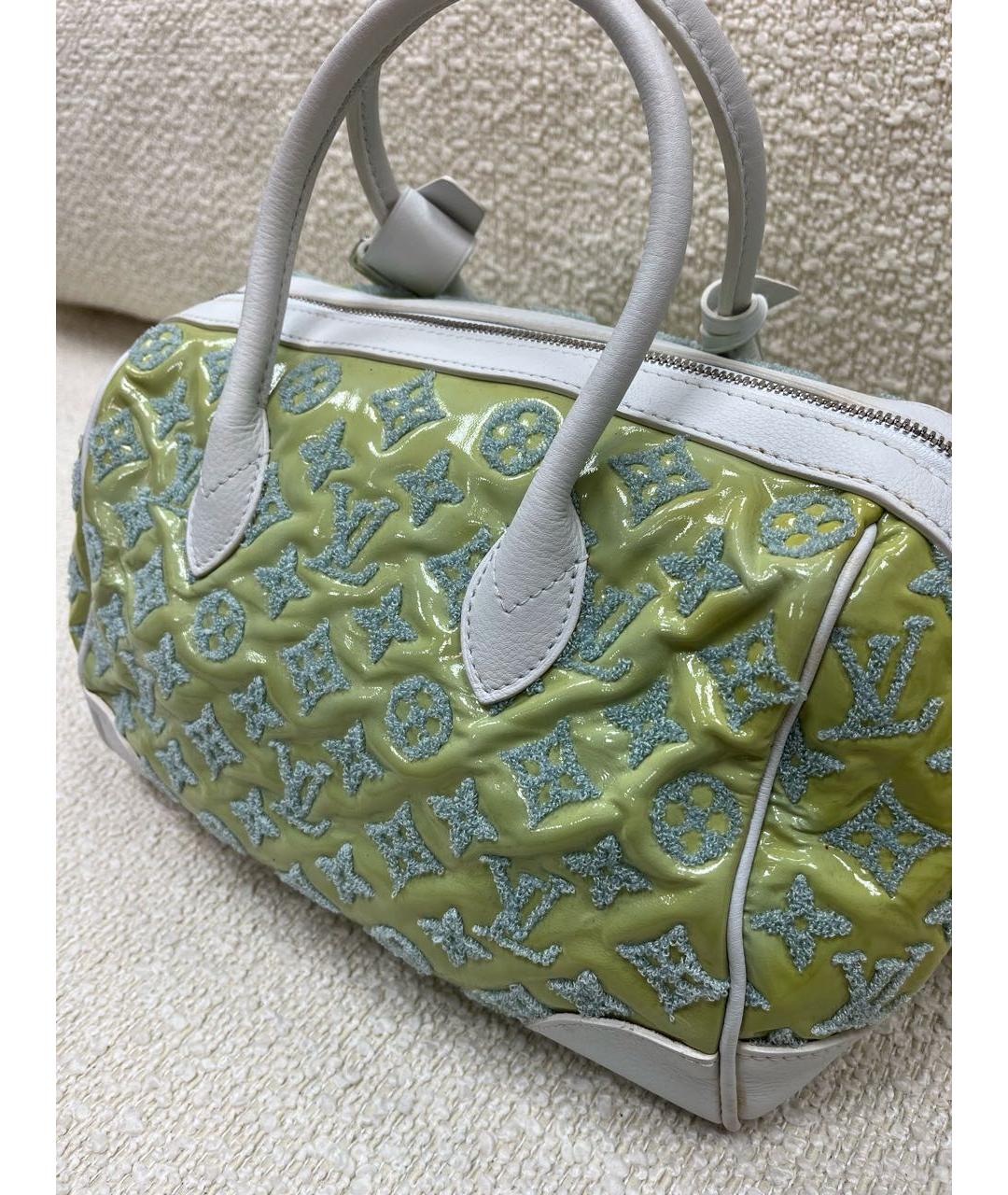 LOUIS VUITTON Зеленая кожаная сумка с короткими ручками, фото 7