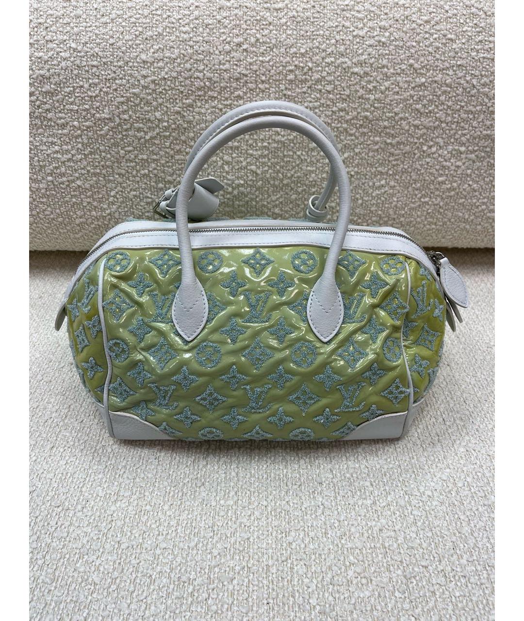 LOUIS VUITTON Зеленая кожаная сумка с короткими ручками, фото 9