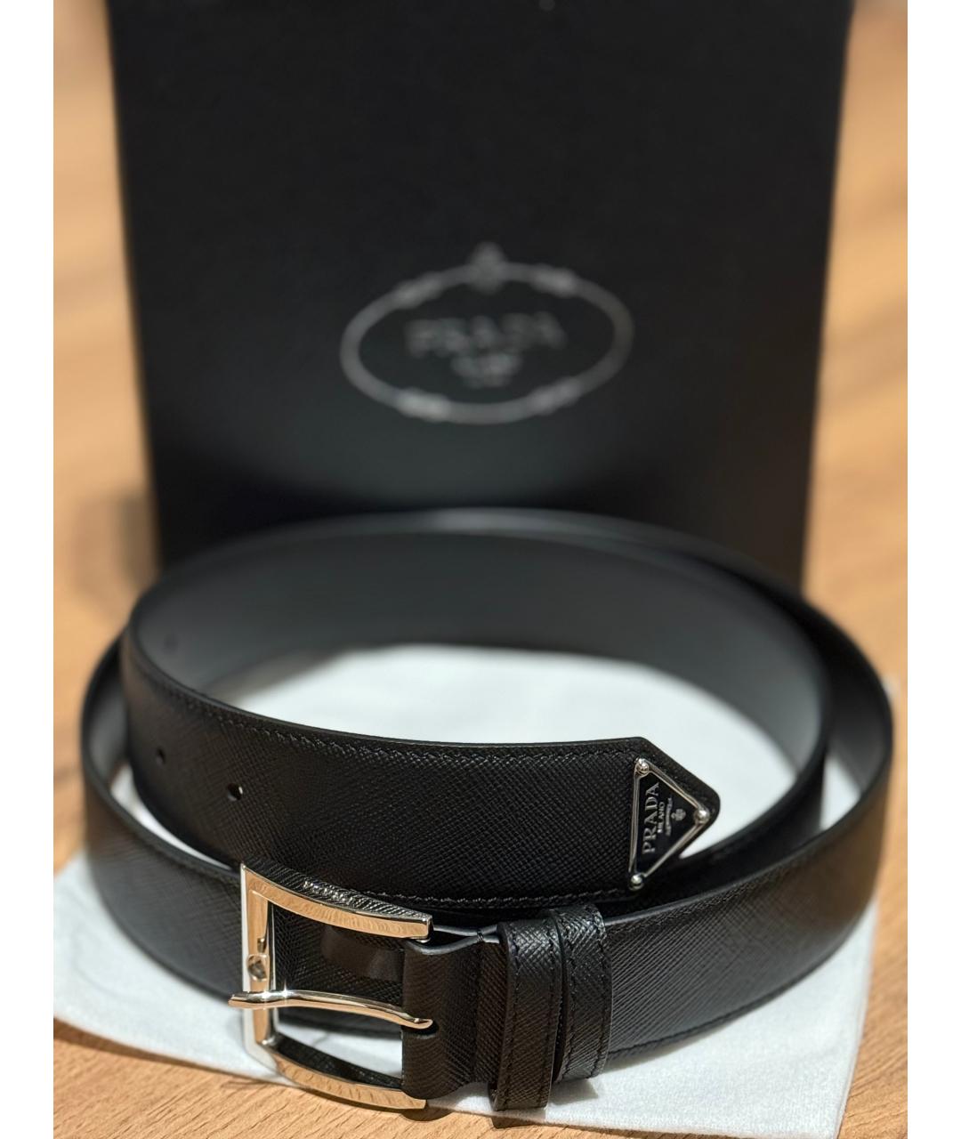 PRADA Черный кожаный ремень, фото 4