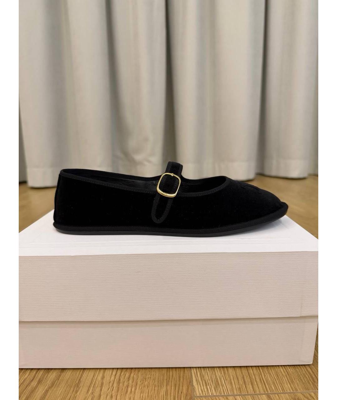 CELINE Черные бархатные балетки, фото 5