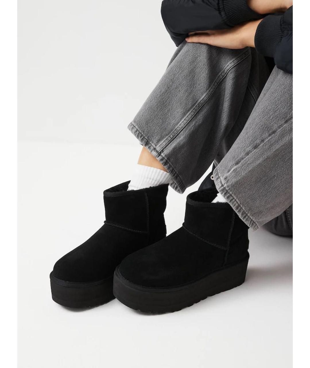 UGG AUSTRALIA Черные замшевые ботинки, фото 3