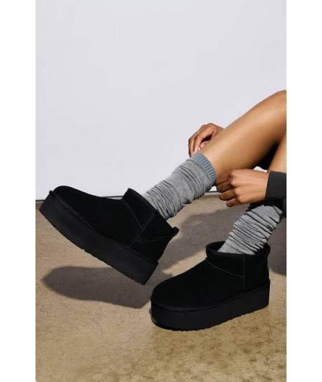 UGG AUSTRALIA Черные замшевые ботинки, фото 2