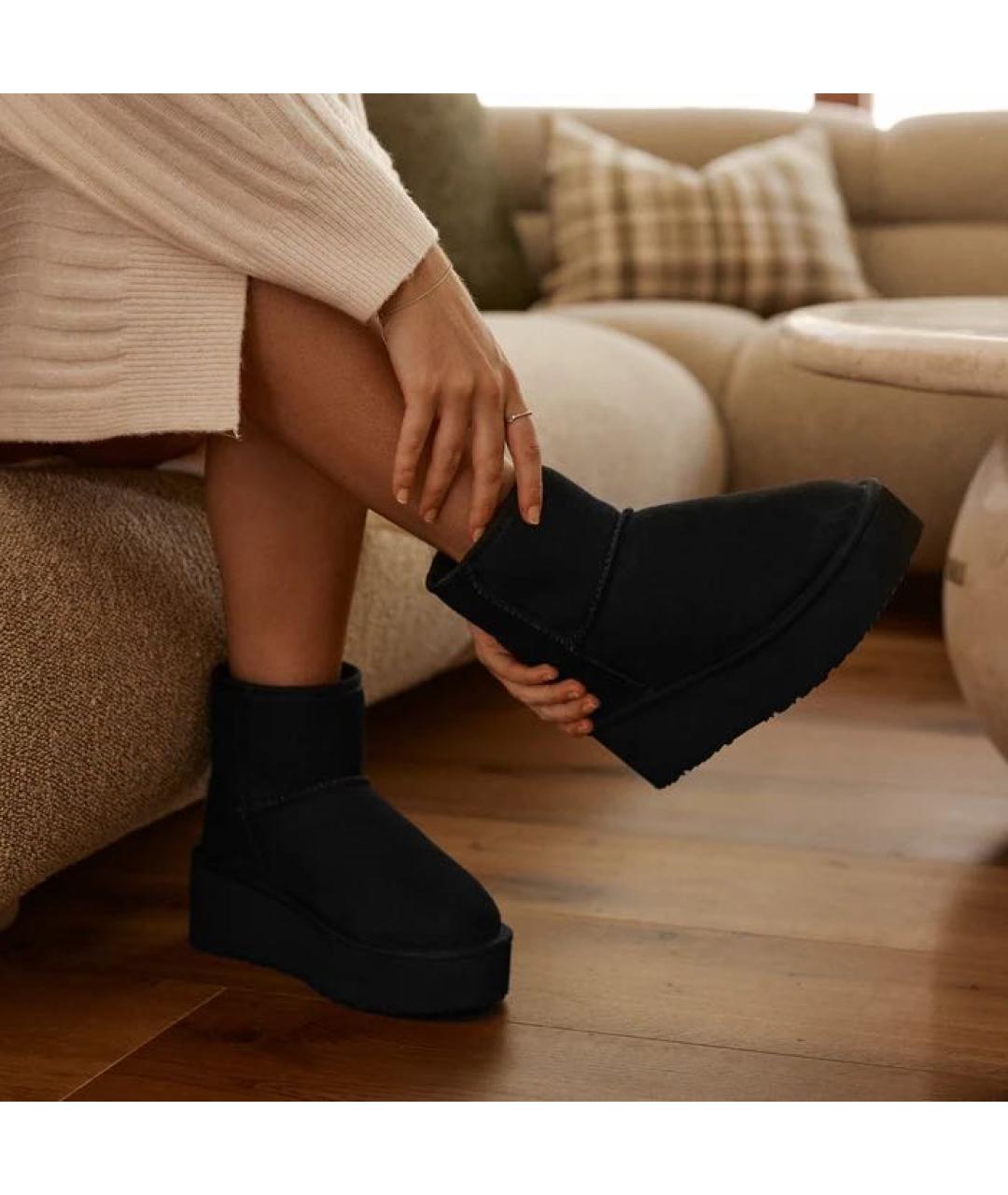 UGG AUSTRALIA Черные замшевые ботинки, фото 5