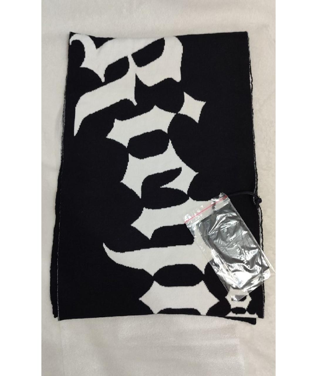 JOHN RICHMOND Черный хлопковый шарф, фото 9