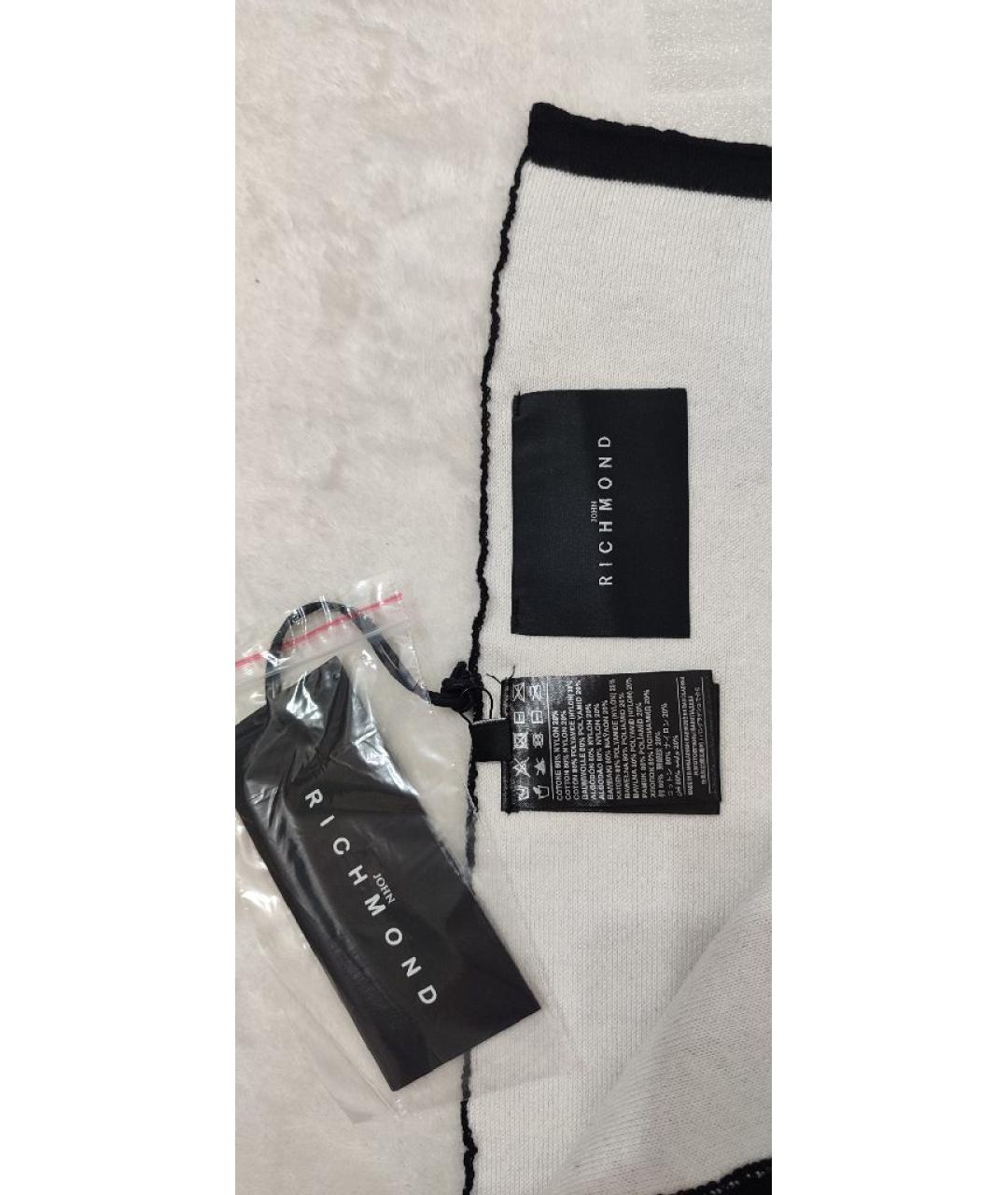 JOHN RICHMOND Черный хлопковый шарф, фото 3
