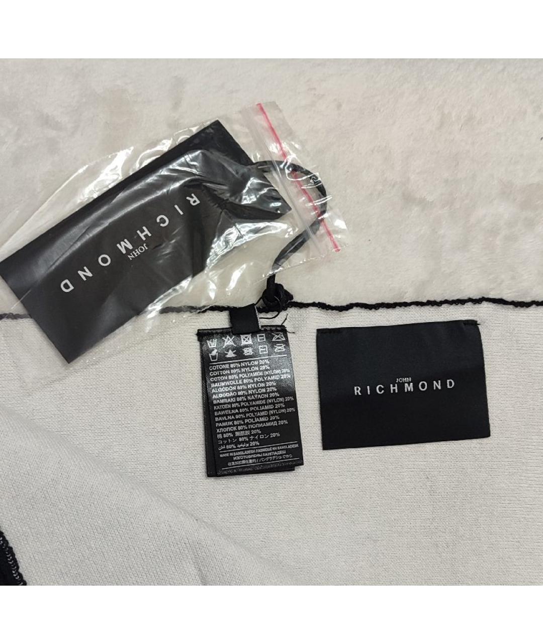 JOHN RICHMOND Черный хлопковый шарф, фото 5