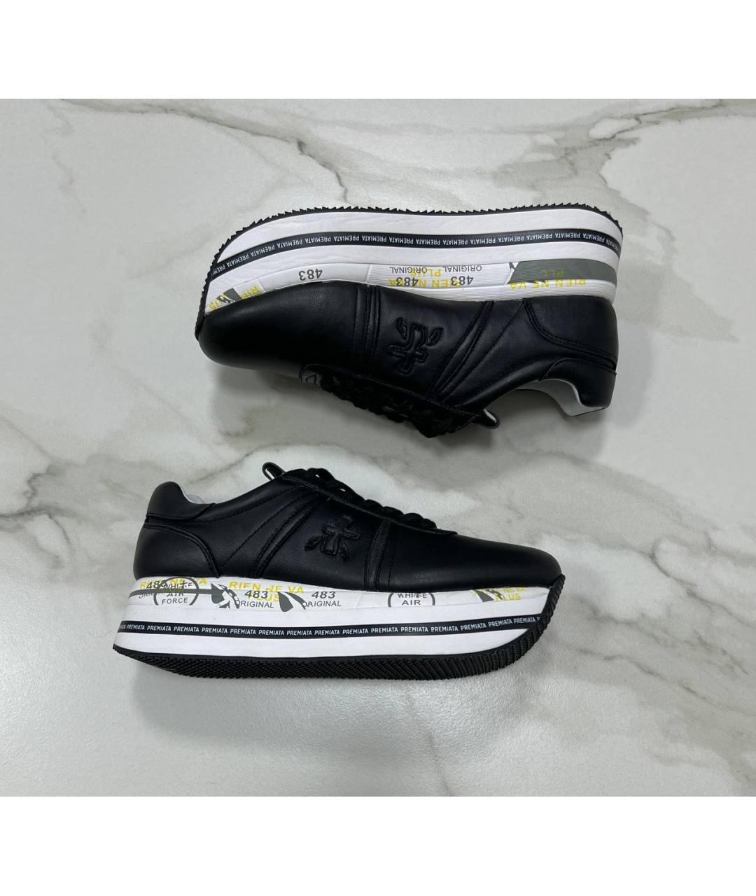 PREMIATA Черные кожаные кроссовки, фото 3
