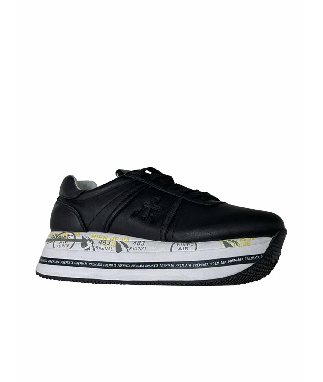 PREMIATA Черные кожаные кроссовки, фото 1