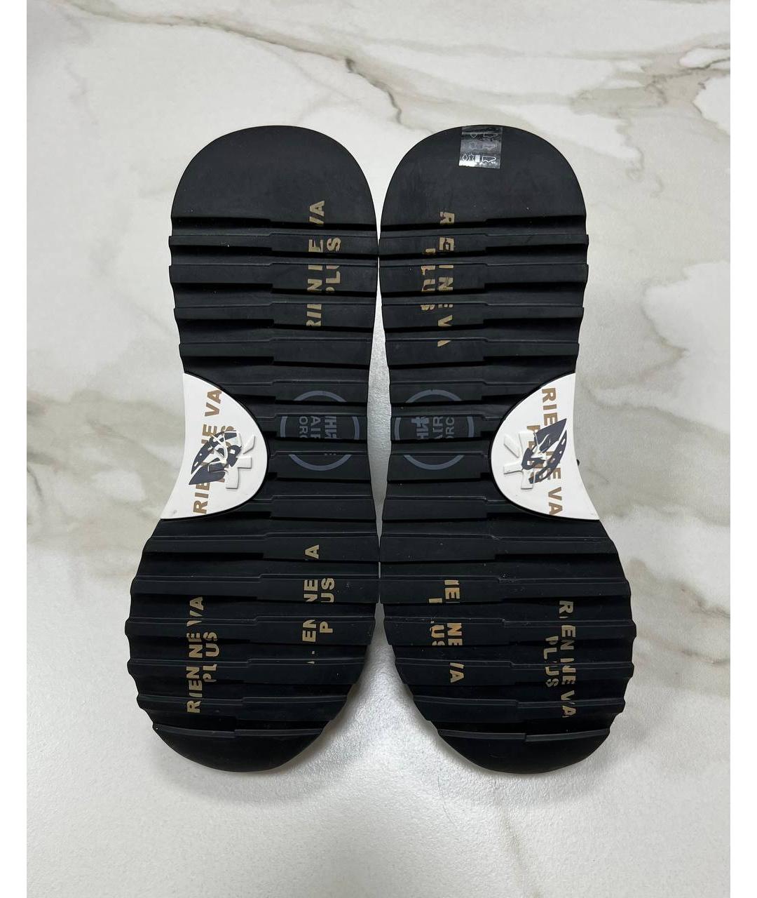 PREMIATA Антрацитовые кожаные низкие кроссовки / кеды, фото 6