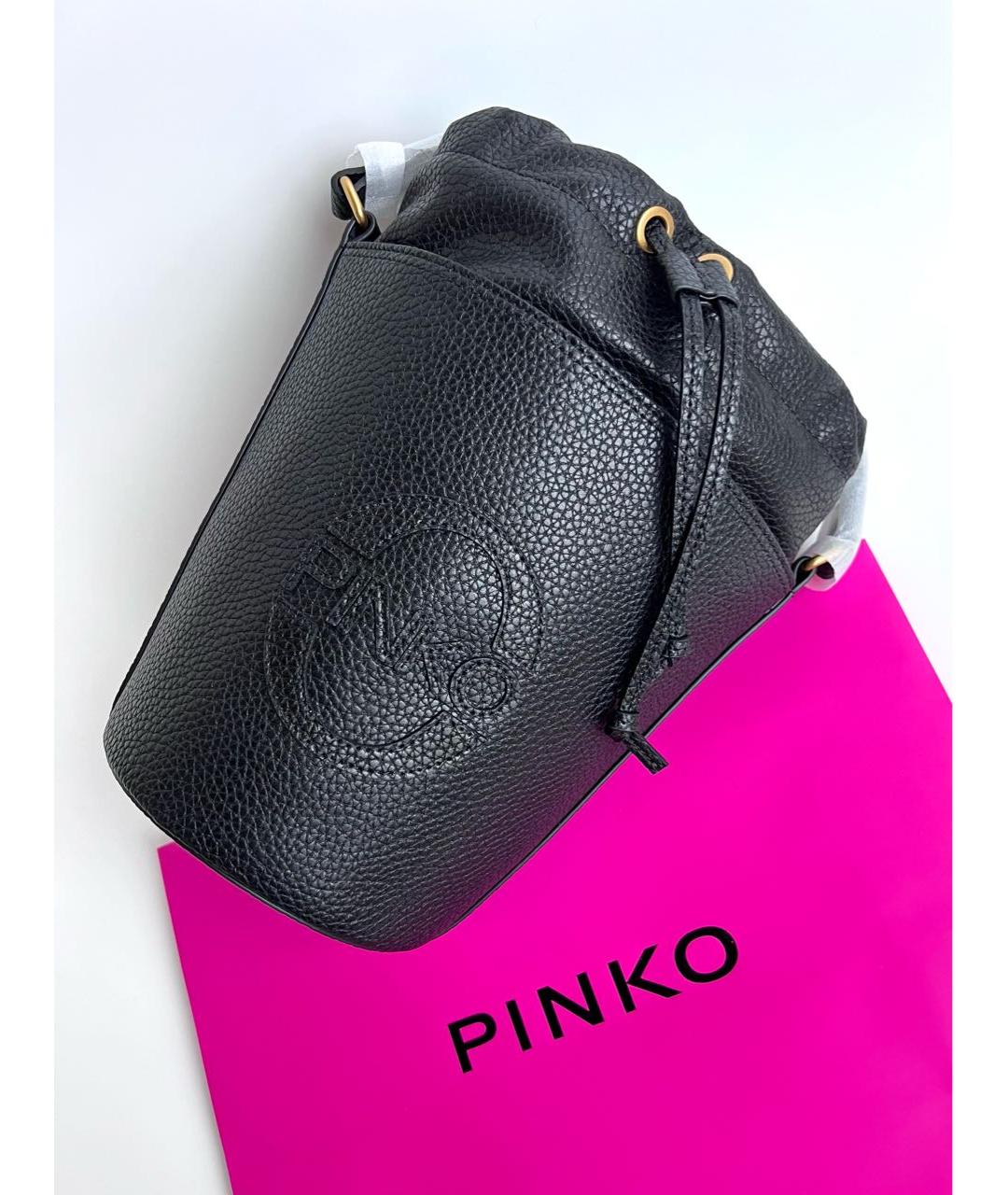 PINKO Черная кожаная сумка через плечо, фото 5