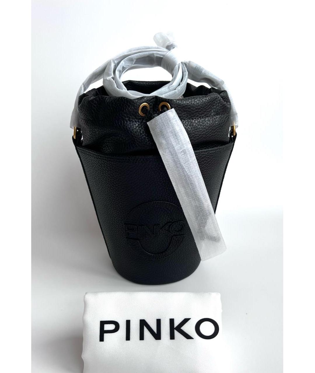 PINKO Черная кожаная сумка через плечо, фото 7