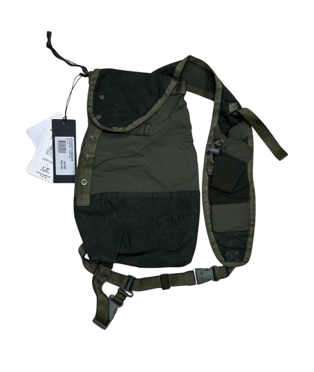 CP COMPANY Зеленая тканевая сумка на плечо, фото 1