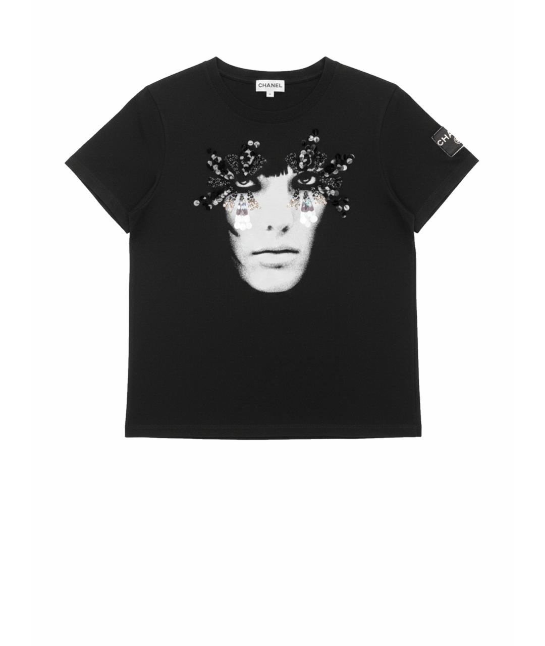 CHANEL Черная хлопковая футболка, фото 1