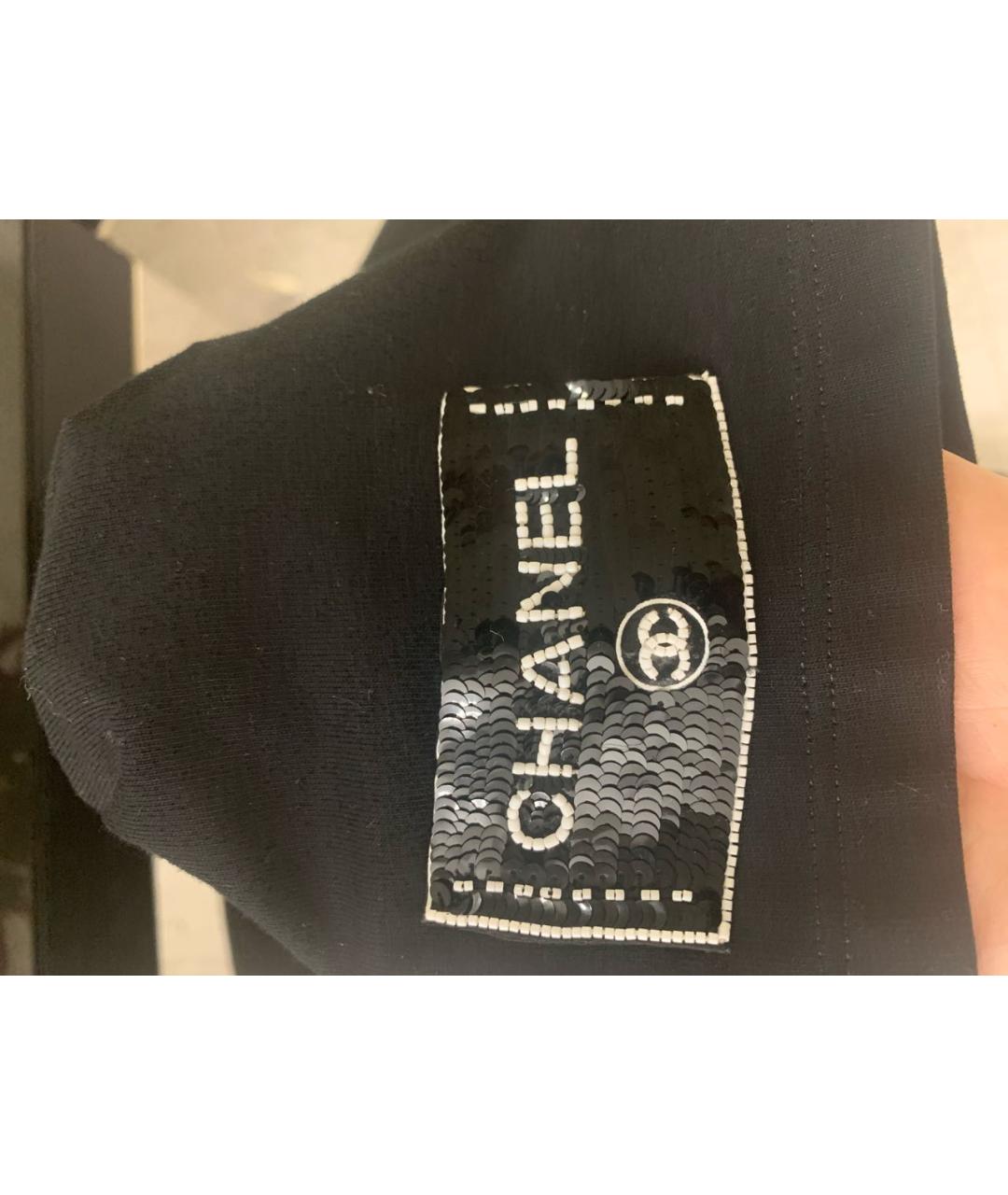 CHANEL Черная хлопковая футболка, фото 3