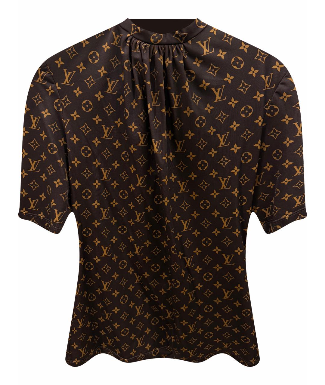 LOUIS VUITTON Коричневая полиамидовая футболка, фото 1