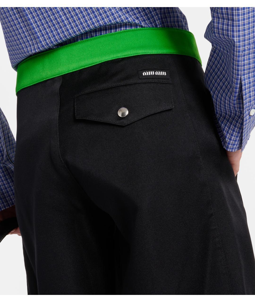 MIU MIU Черные полиэстеровые шорты, фото 6