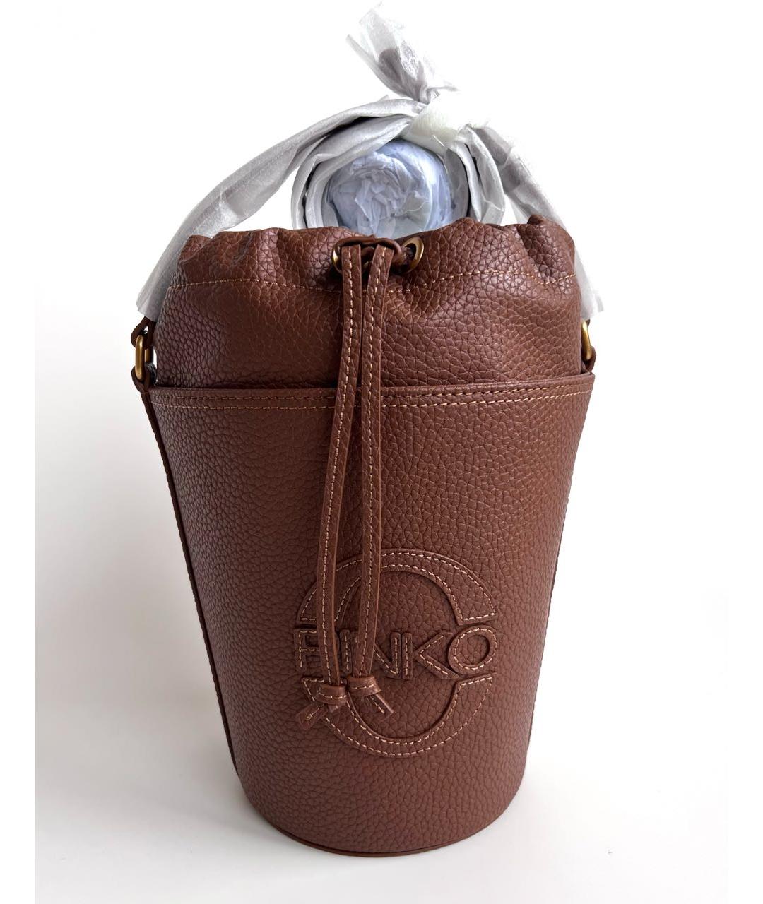 PINKO Коричневая кожаная сумка через плечо, фото 2