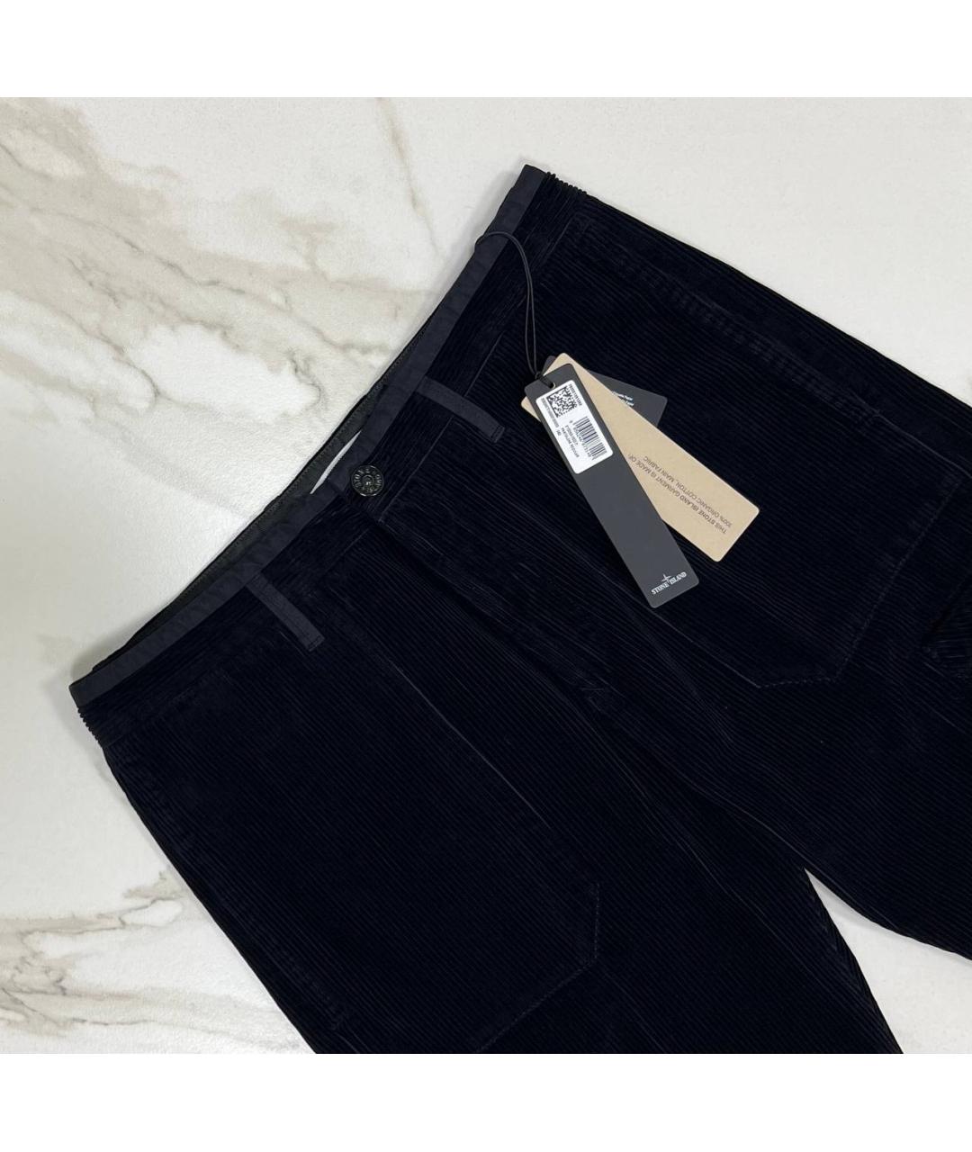 STONE ISLAND Темно-синие хлопковые повседневные брюки, фото 3