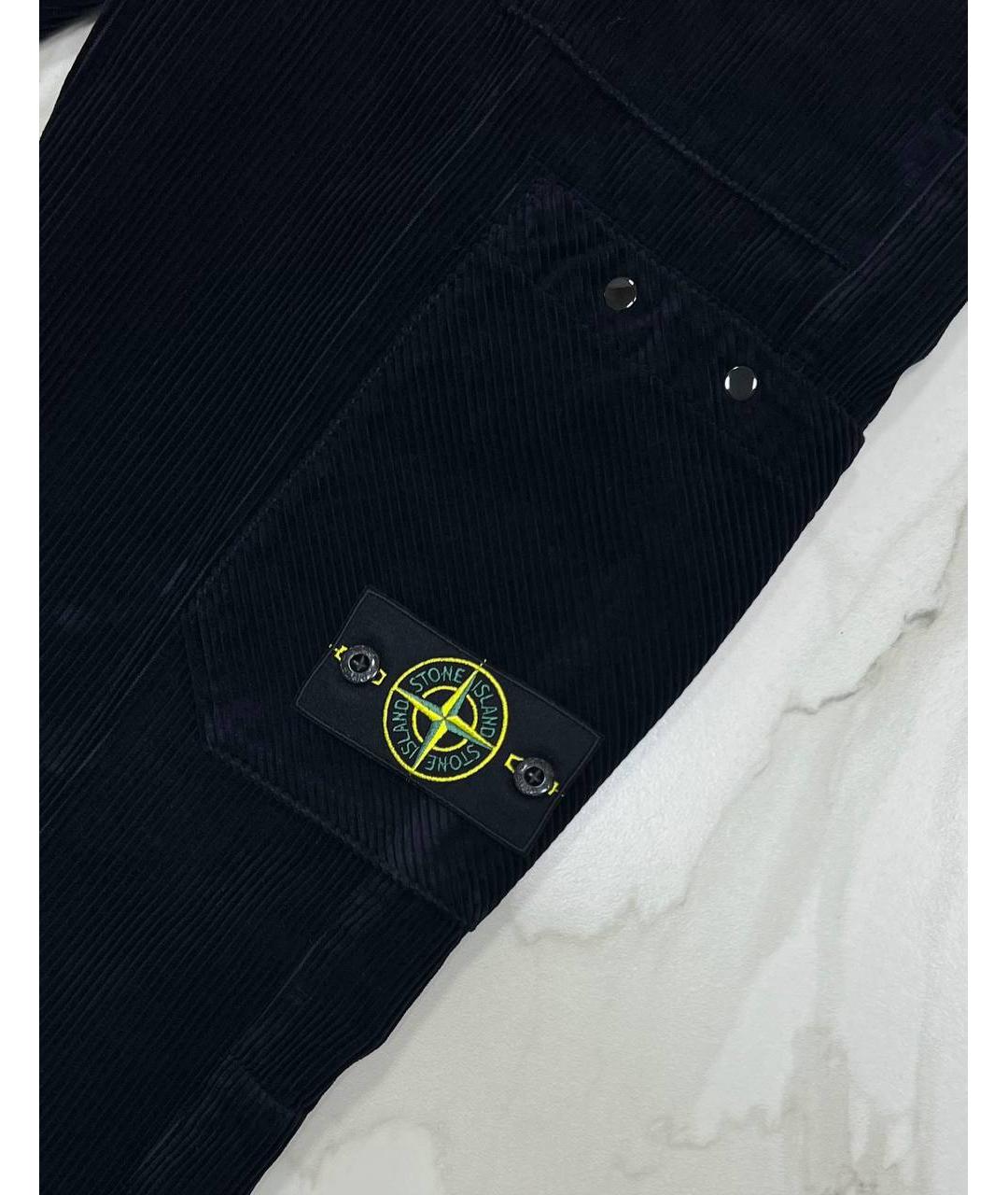 STONE ISLAND Темно-синие хлопковые повседневные брюки, фото 2