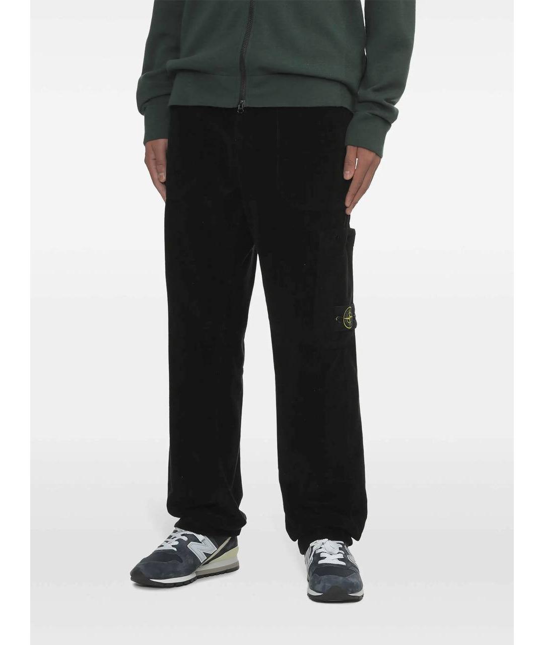 STONE ISLAND Темно-синие хлопковые повседневные брюки, фото 8