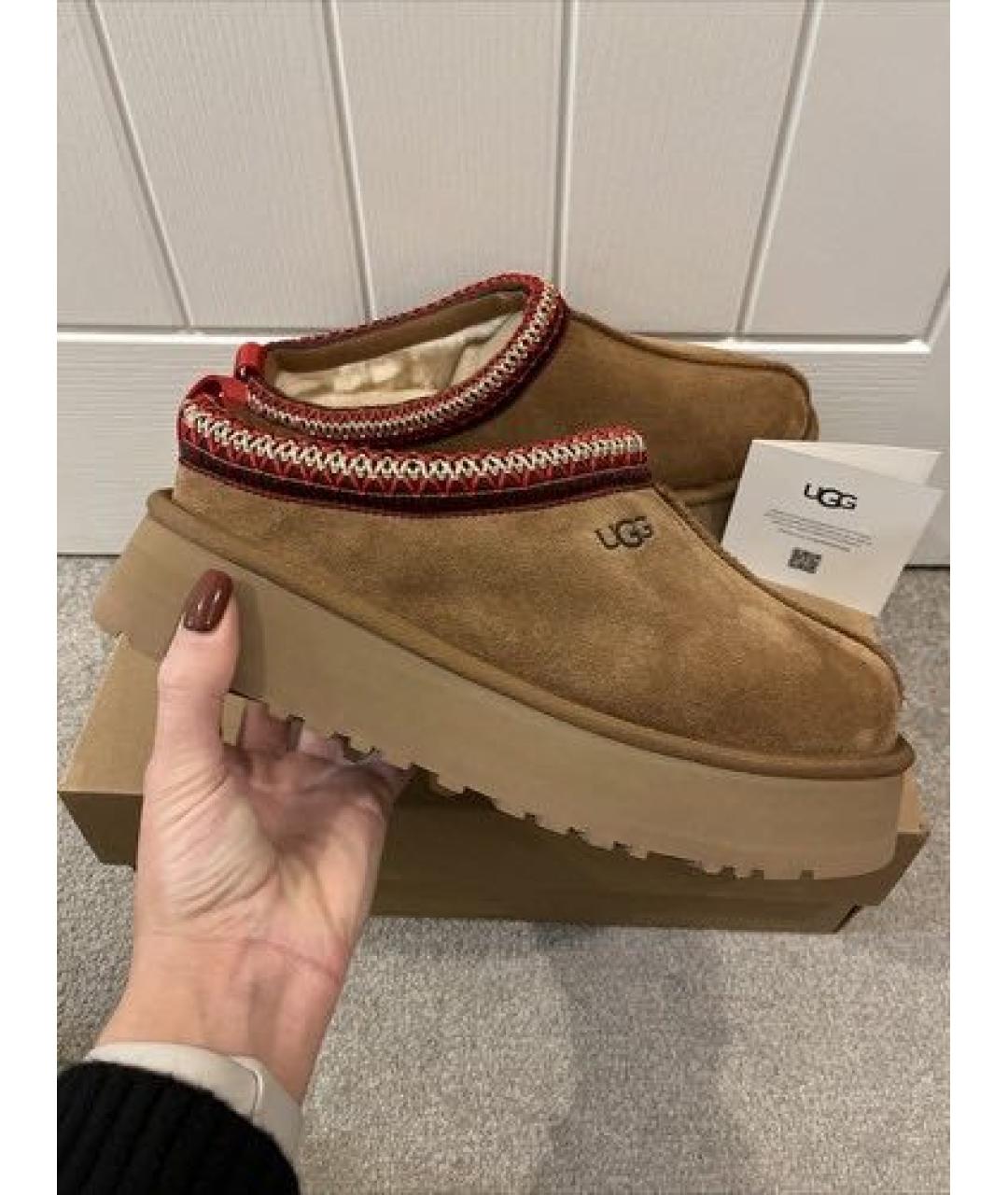 UGG AUSTRALIA Коричневые замшевые сабо, фото 3