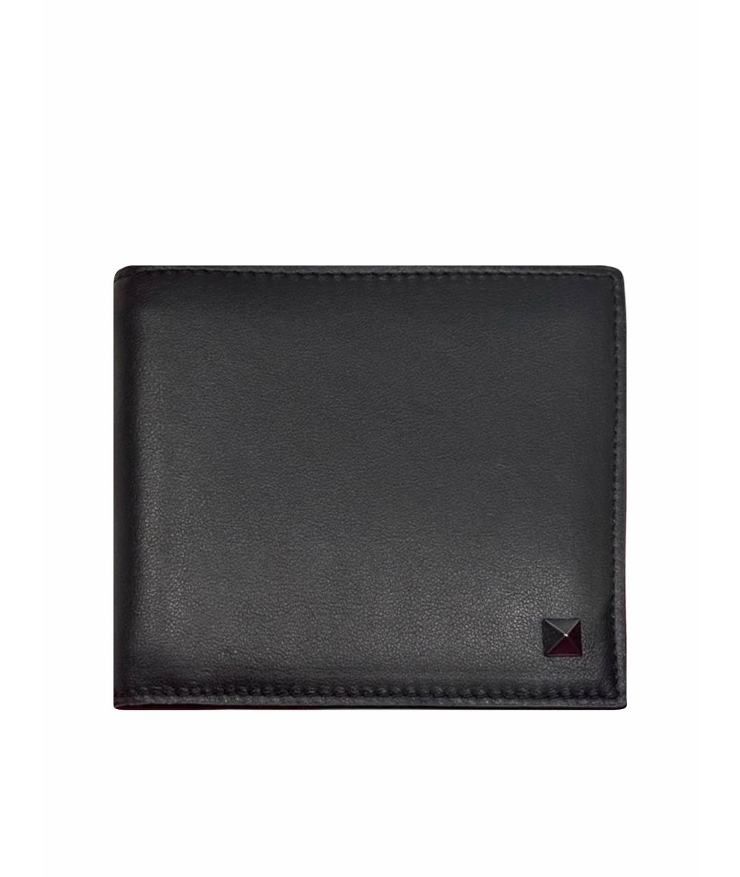 VALENTINO Черный кожаный кошелек, фото 1