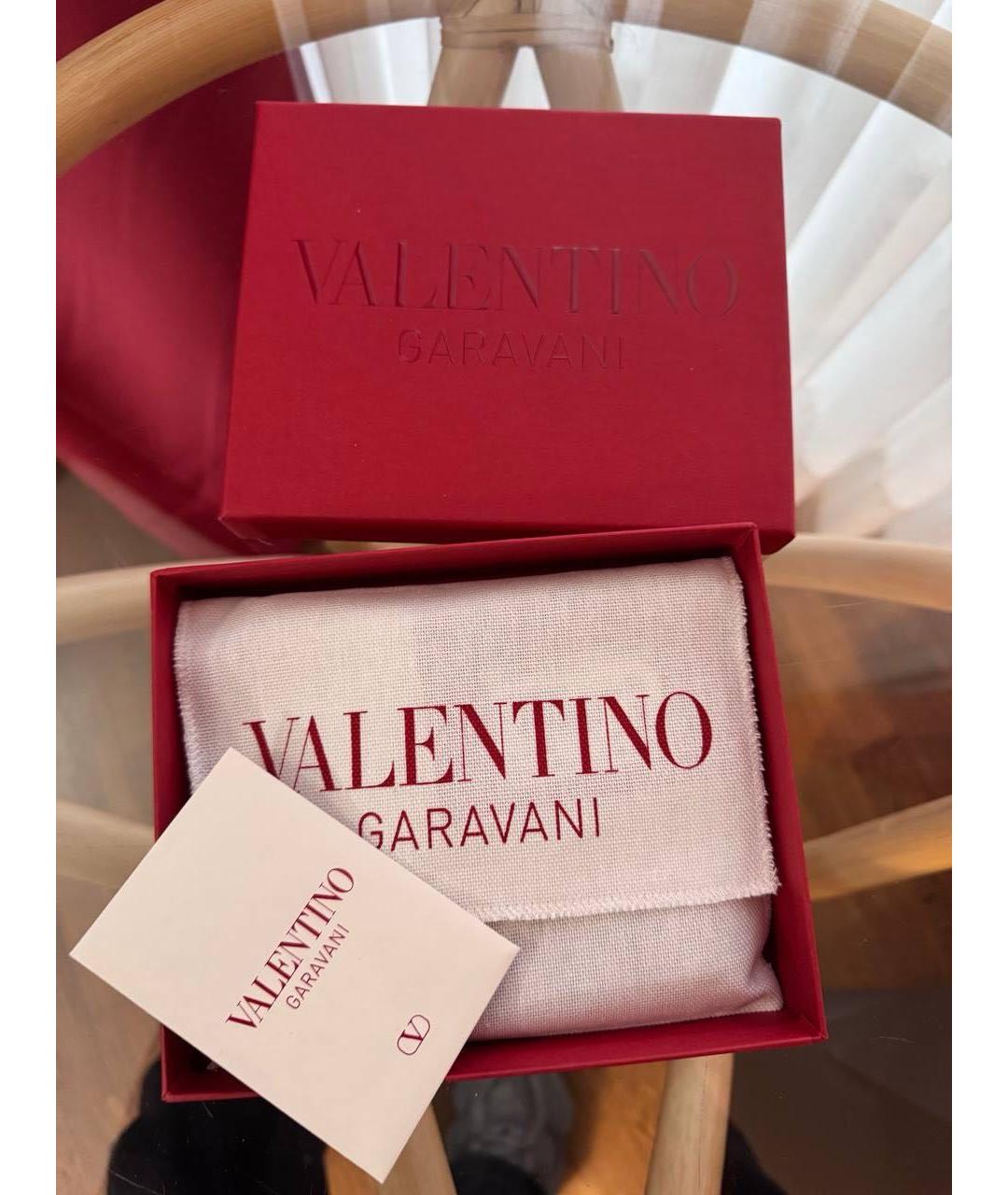 VALENTINO Черный кожаный кошелек, фото 3