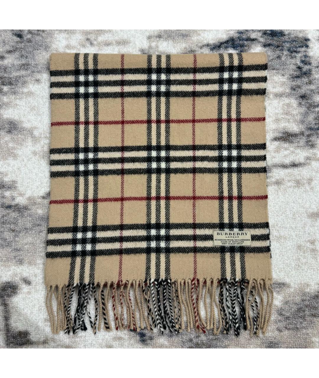 BURBERRY Бежевый шерстяной шарф, фото 3