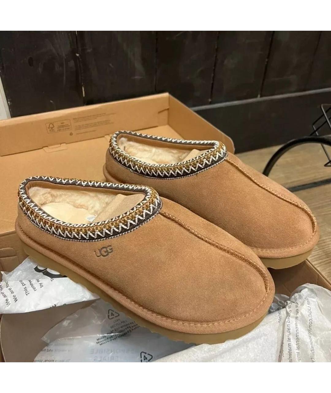 UGG AUSTRALIA Коричневые замшевые сабо, фото 2