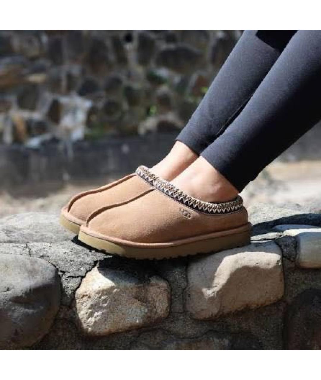 UGG AUSTRALIA Коричневые замшевые сабо, фото 3