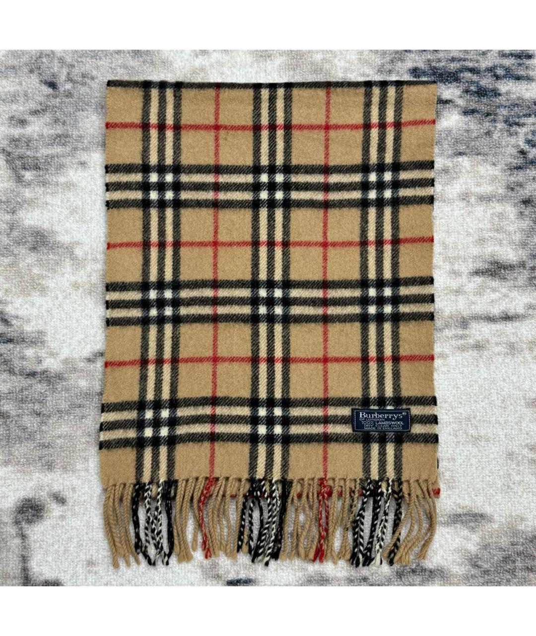 BURBERRY Бежевый шерстяной шарф, фото 4