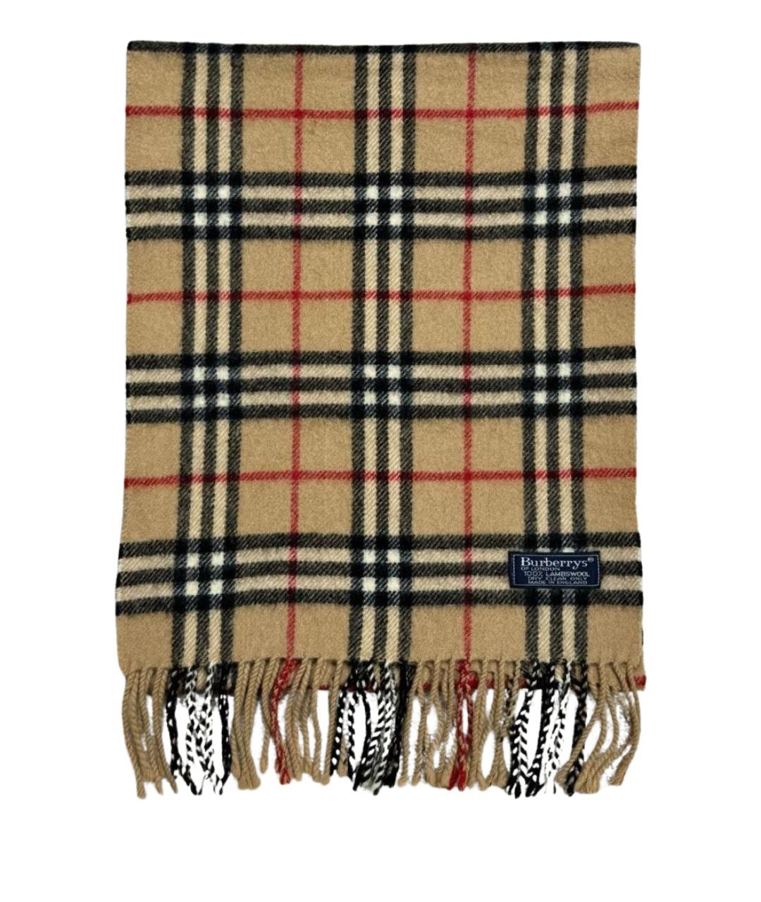 BURBERRY Бежевый шерстяной шарф, фото 1