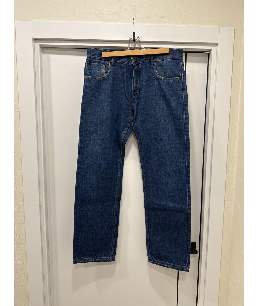 LOVE MOSCHINO Темно-синие хлопковые прямые джинсы, фото 9