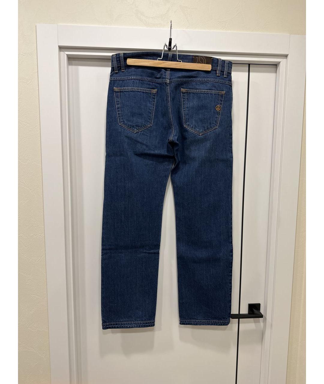 LOVE MOSCHINO Темно-синие хлопковые прямые джинсы, фото 2