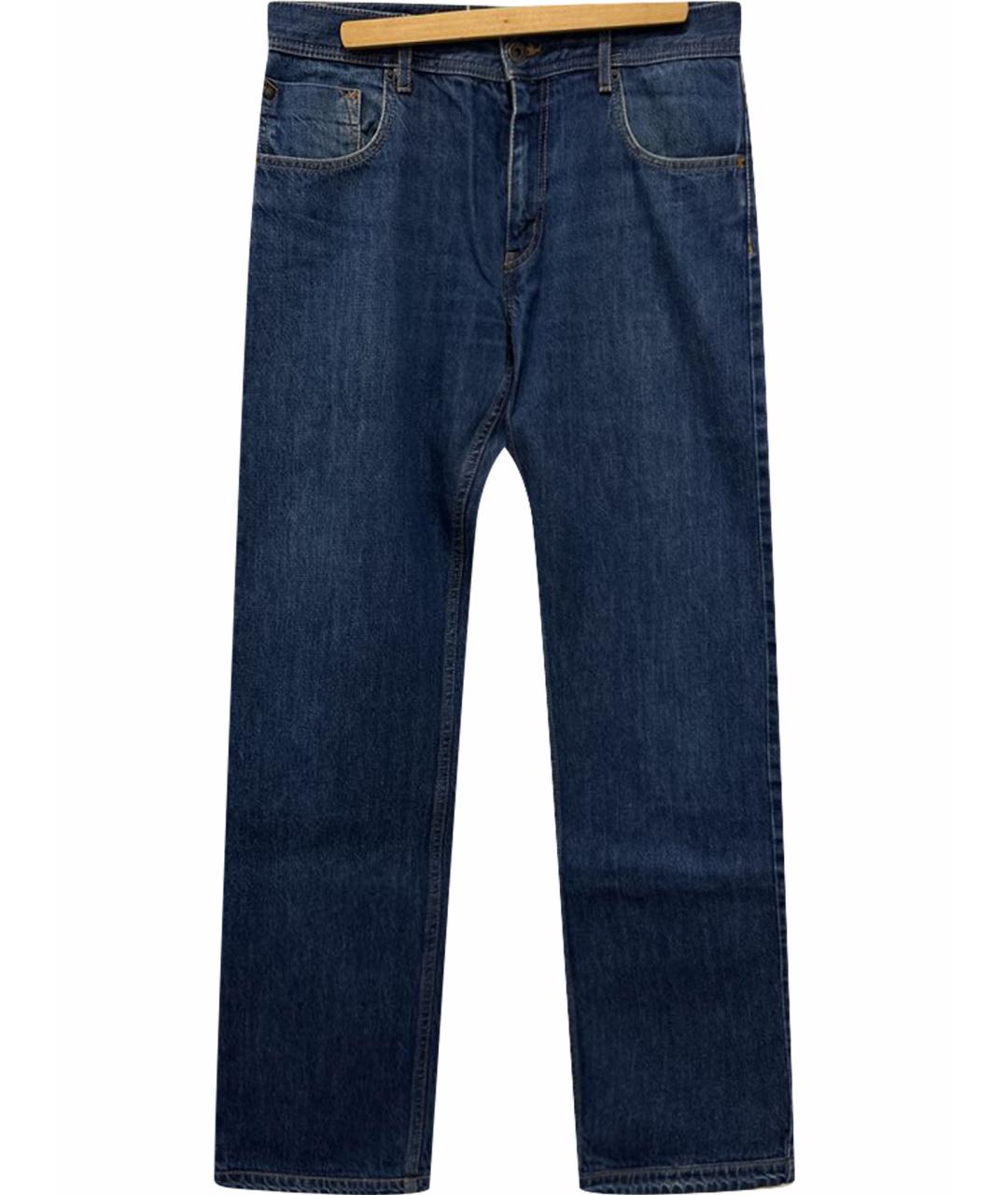 LOVE MOSCHINO Темно-синие хлопковые прямые джинсы, фото 1