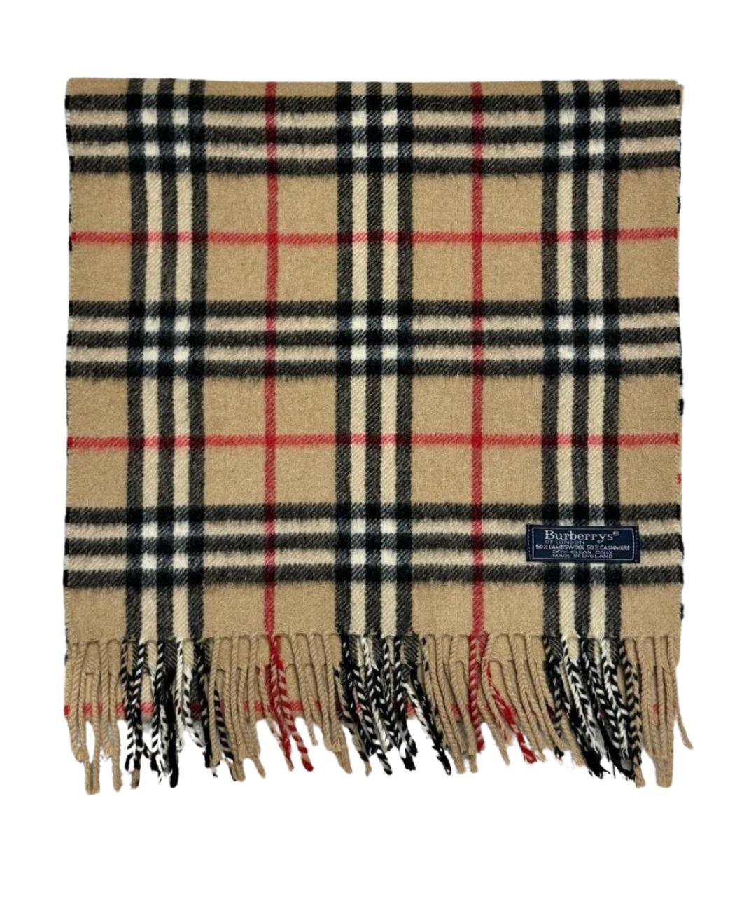 BURBERRY Бежевый кашемировый шарф, фото 1