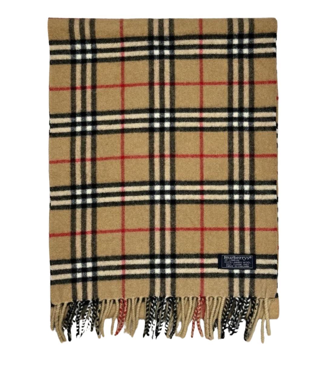 BURBERRY Бежевый шерстяной шарф, фото 1