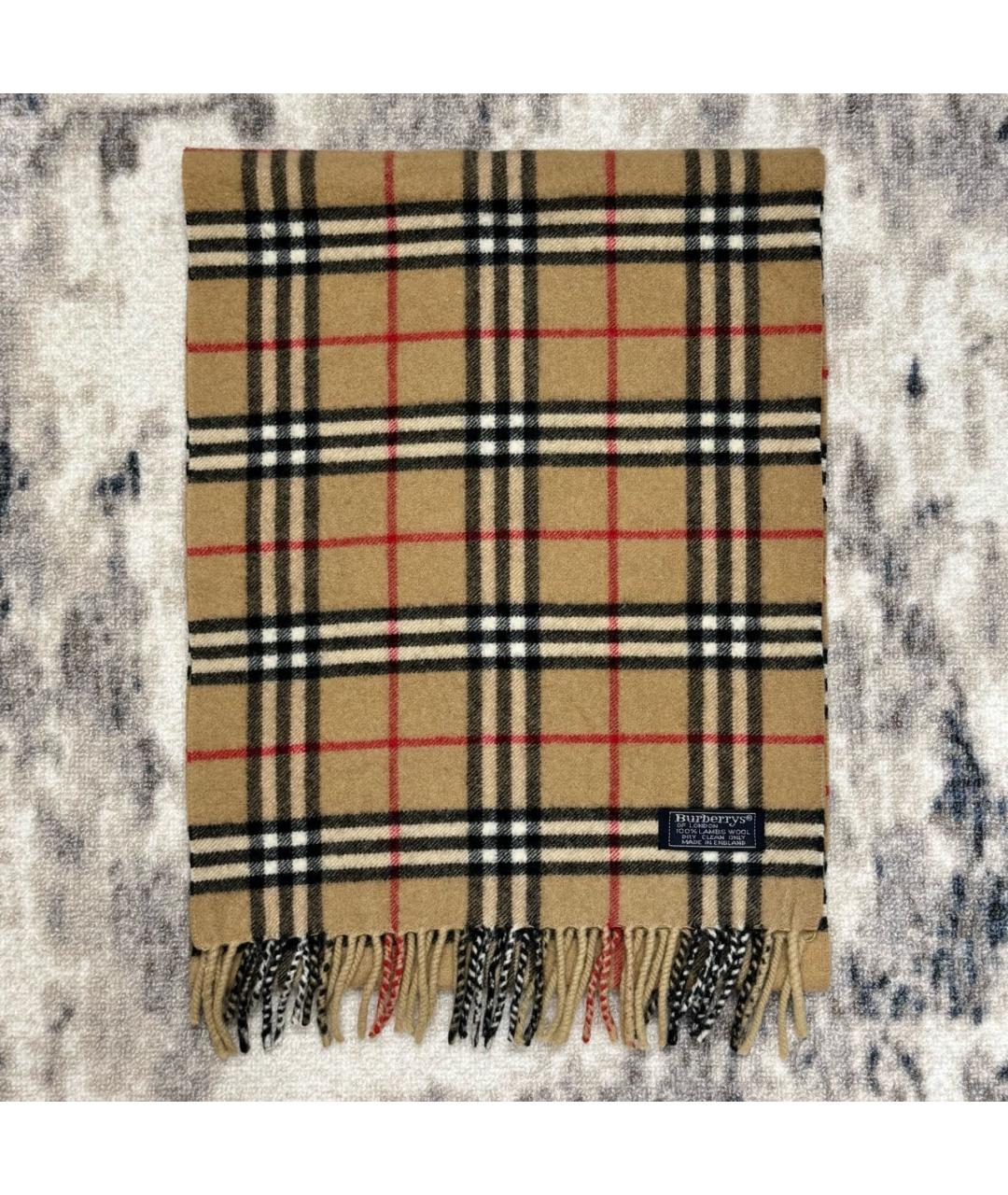 BURBERRY Бежевый шерстяной шарф, фото 5