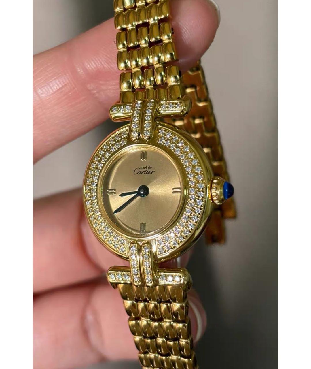 CARTIER Золотые серебряные часы, фото 3