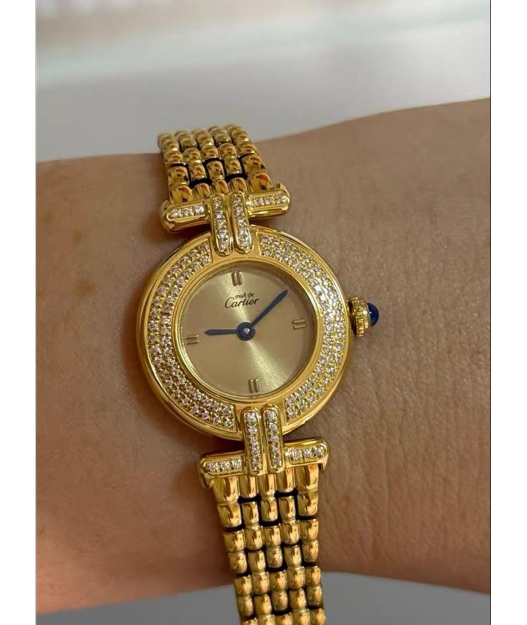 CARTIER Золотые серебряные часы, фото 6