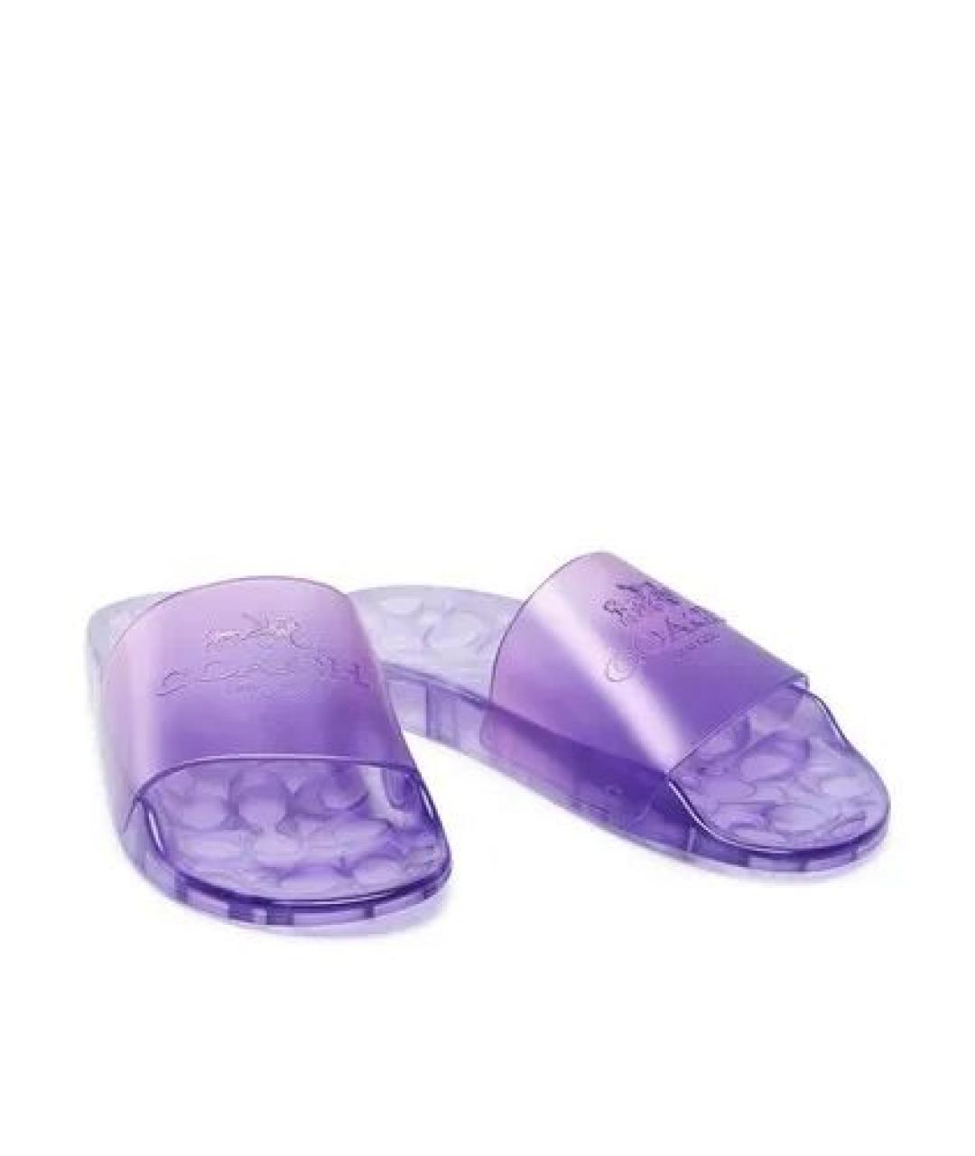 COACH Фиолетовые резиновые шлепанцы, фото 2