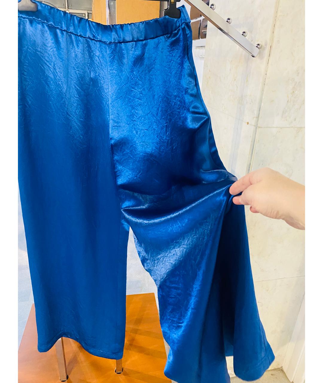 MAX MARA STUDIO Синий ацетатный костюм с брюками, фото 2