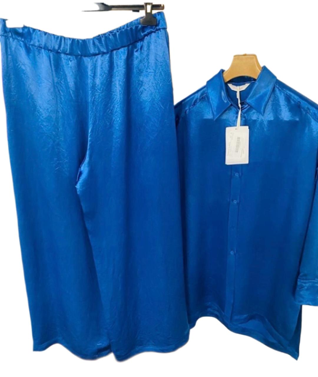 MAX MARA STUDIO Синий ацетатный костюм с брюками, фото 6