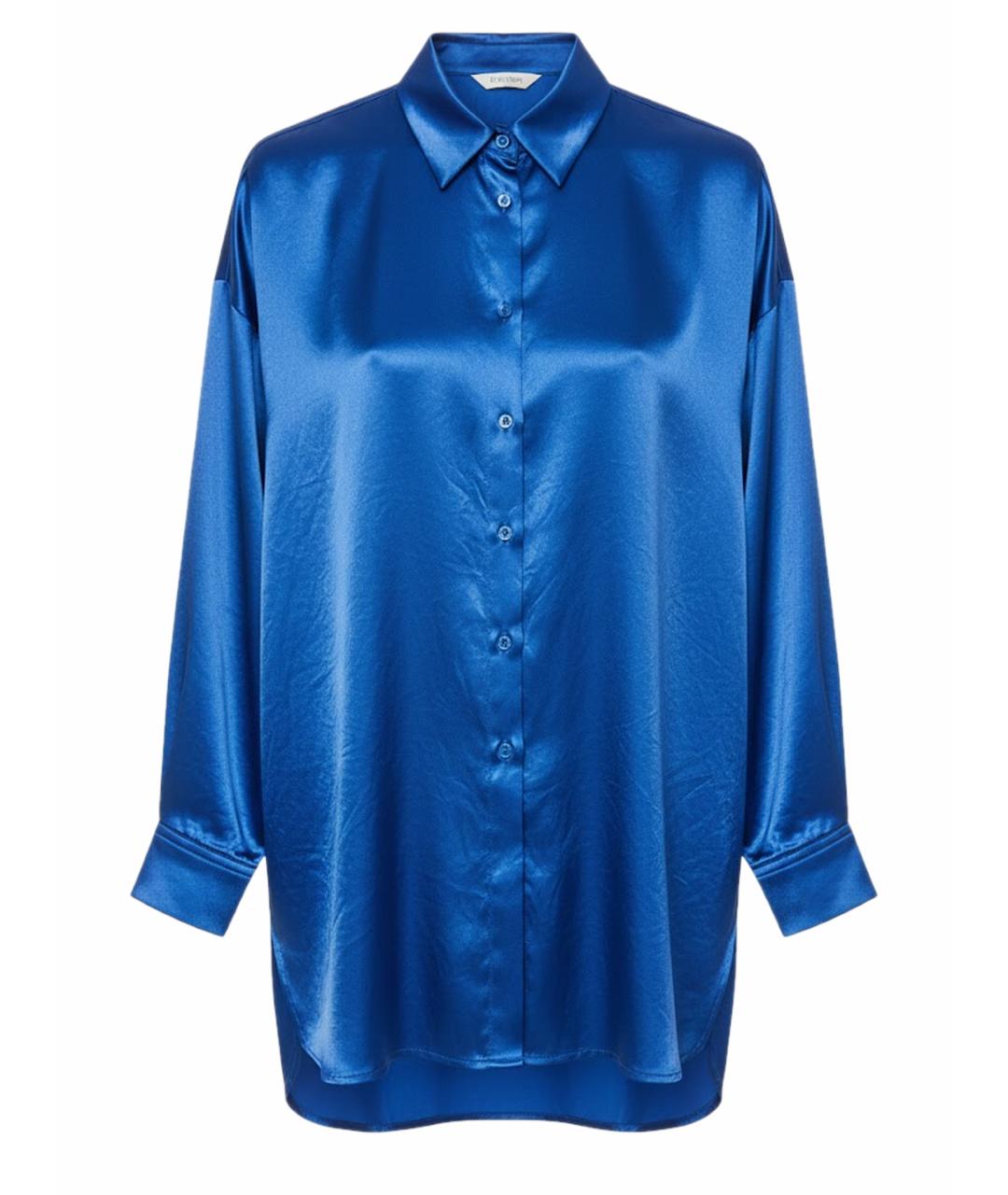 MAX MARA STUDIO Синий ацетатный костюм с брюками, фото 1