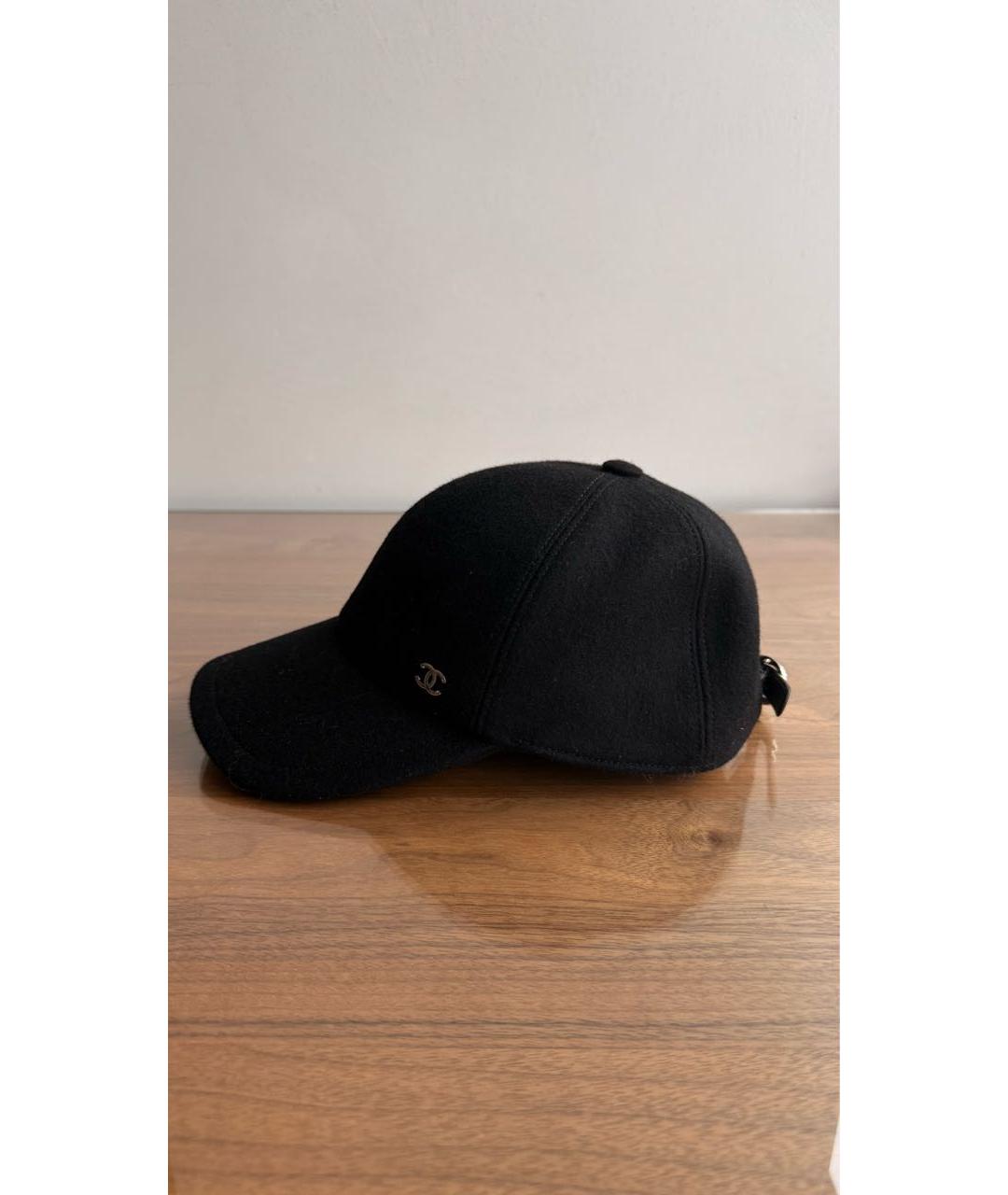 CHANEL Черная кашемировая кепка, фото 2