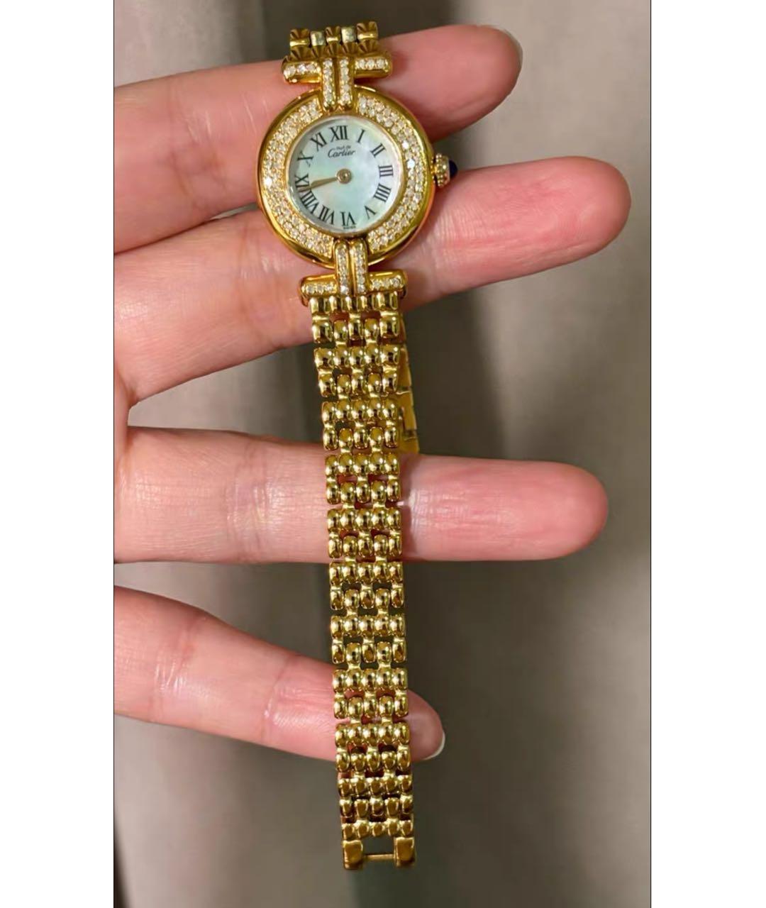 CARTIER Золотые серебряные часы, фото 3