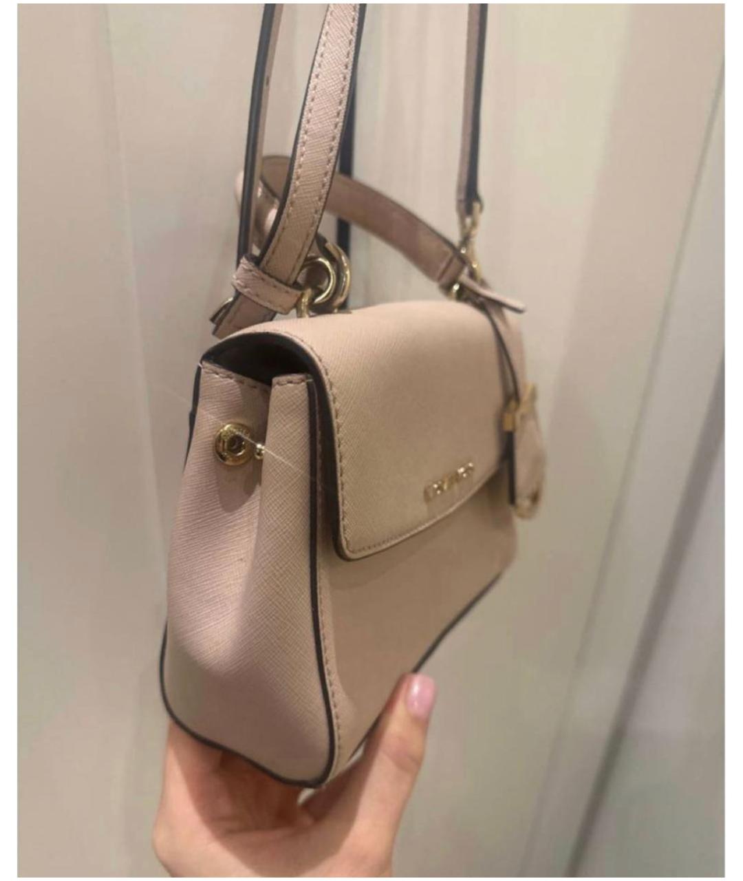 MICHAEL KORS Розовая кожаная сумка с короткими ручками, фото 3